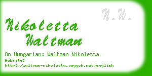 nikoletta waltman business card